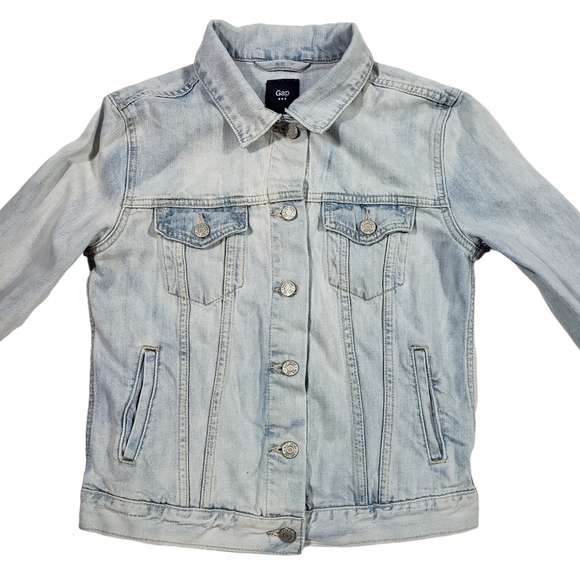 Gap Denim Jean Jacket Size XS Light Blue Wash 100% Cotton Fitted Y2K Classic - Picture 4 of 14